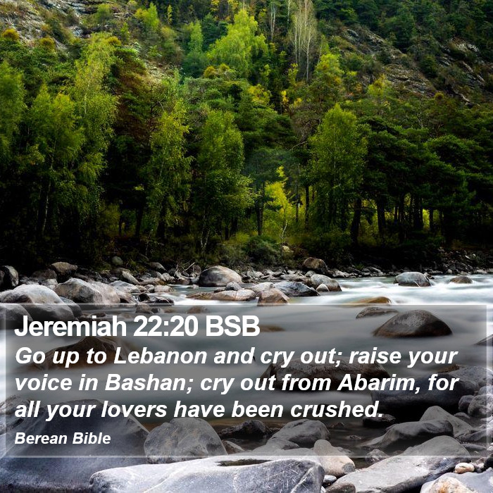 Jeremiah 22:20 BSB Bible Study