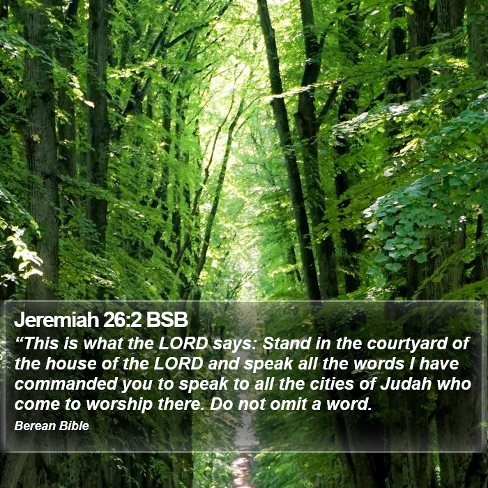 Jeremiah 26:2 BSB Bible Study