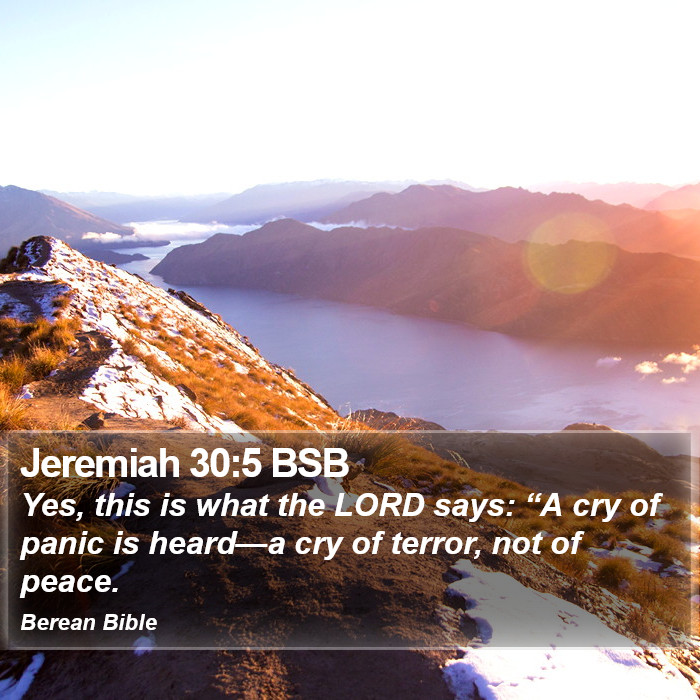 Jeremiah 30:5 BSB Bible Study