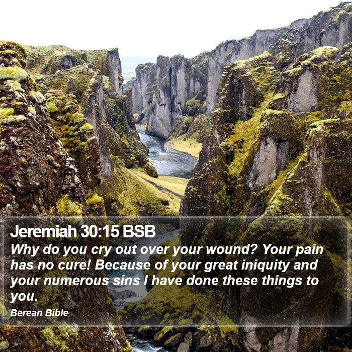 Jeremiah 30:15 BSB Bible Study