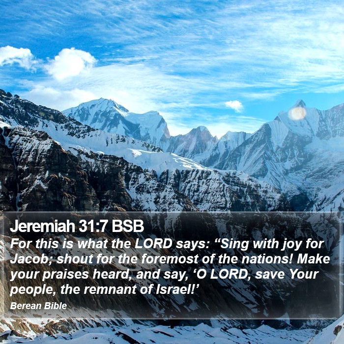 Jeremiah 31:7 BSB Bible Study