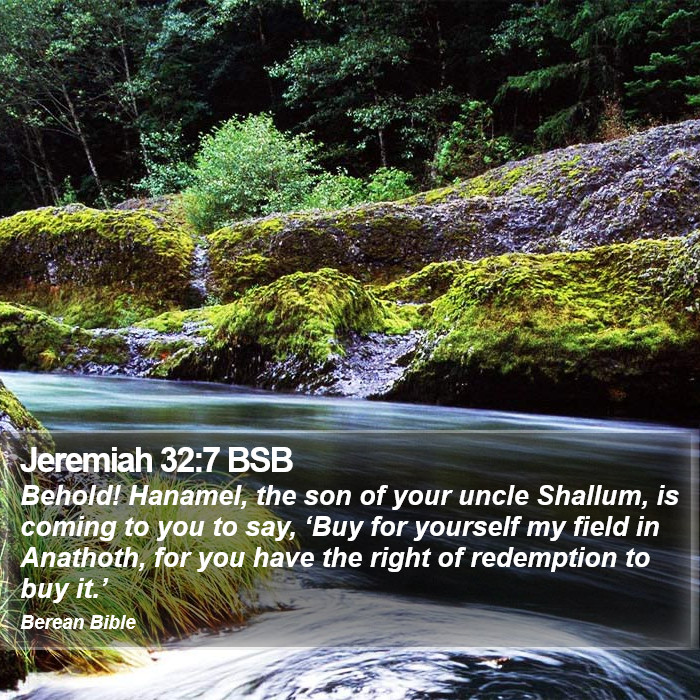 Jeremiah 32:7 BSB Bible Study