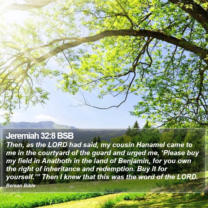 Jeremiah 32:8 BSB Bible Study