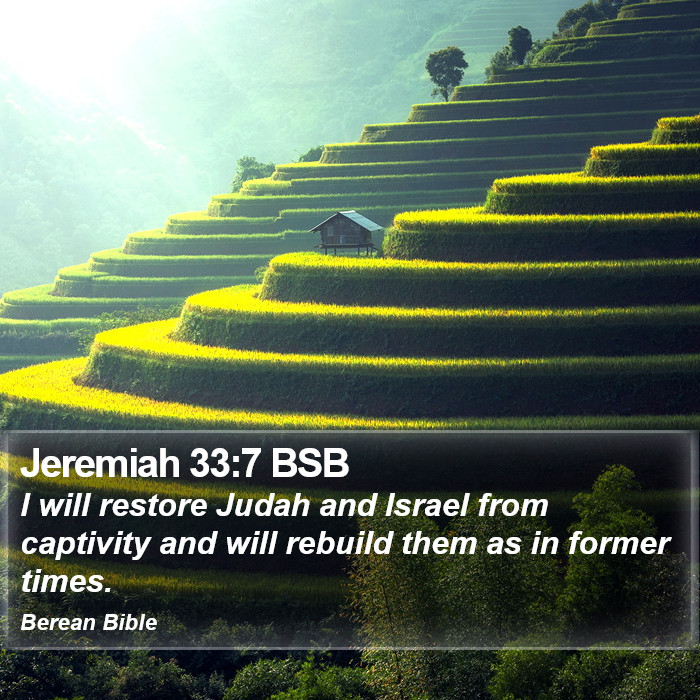 Jeremiah 33:7 BSB Bible Study