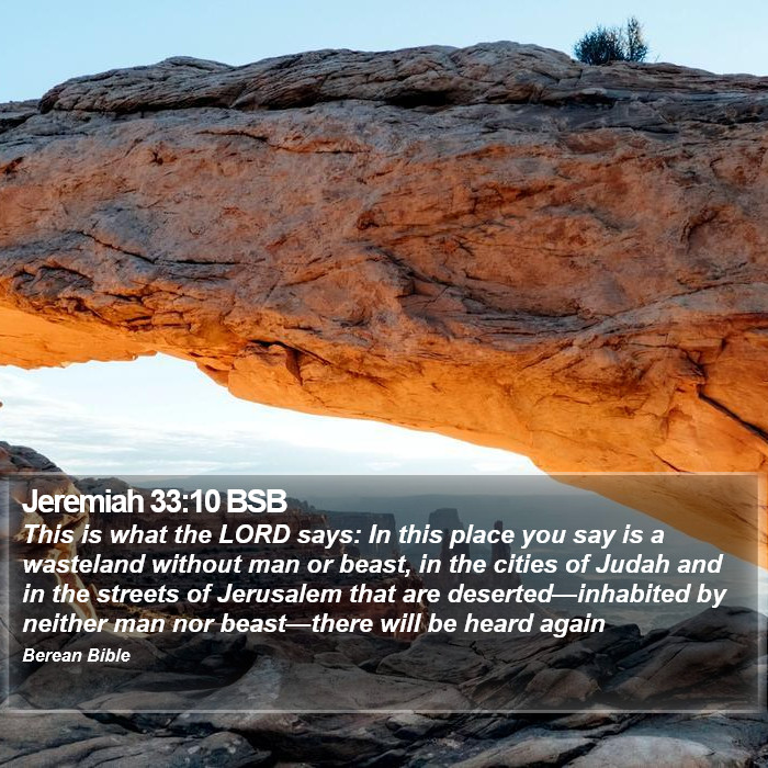 Jeremiah 33:10 BSB Bible Study