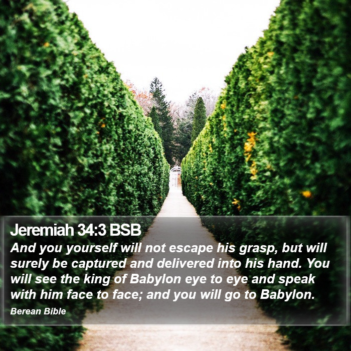 Jeremiah 34:3 BSB Bible Study