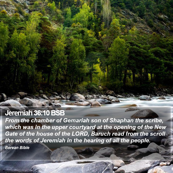 Jeremiah 36:10 BSB Bible Study