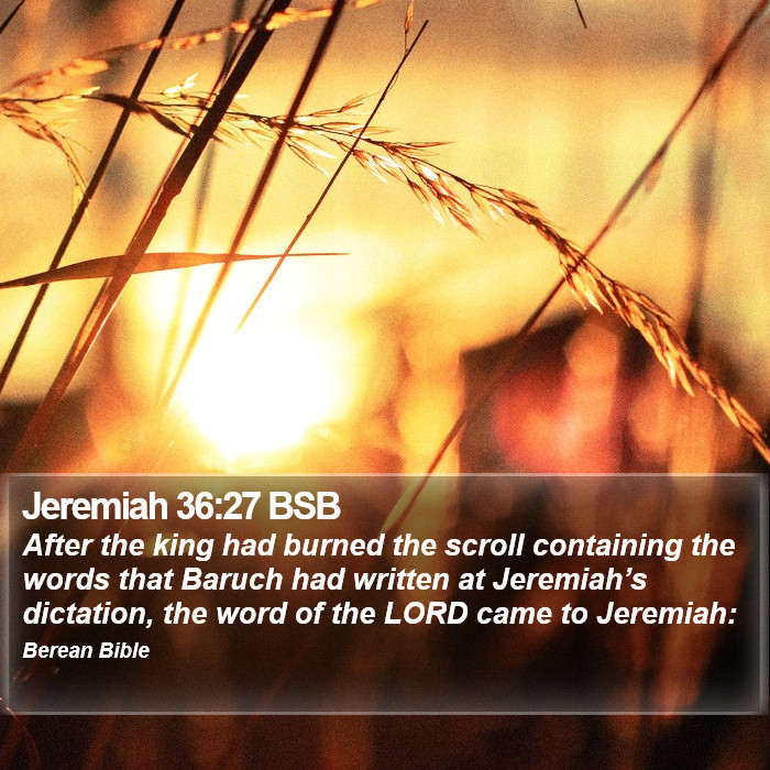 Jeremiah 36:27 BSB Bible Study