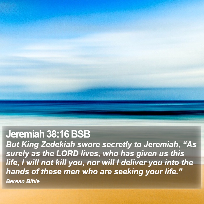 Jeremiah 38:16 BSB Bible Study