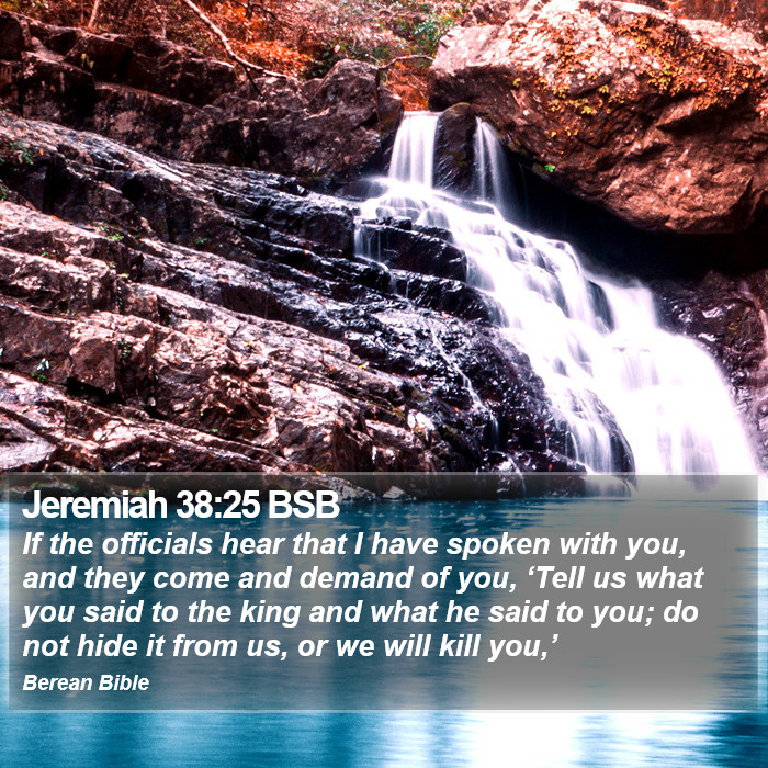 Jeremiah 38:25 BSB Bible Study