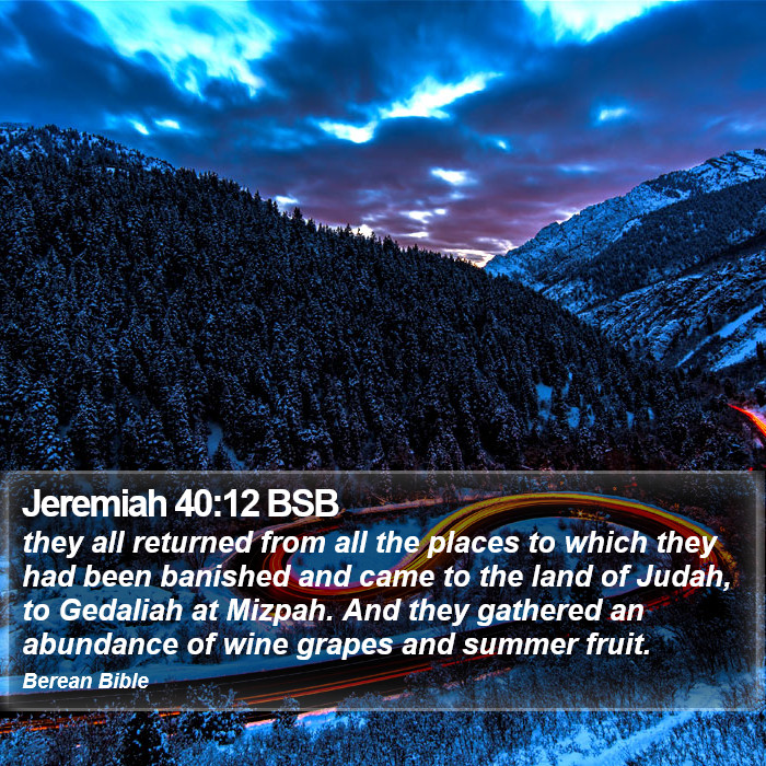 Jeremiah 40:12 BSB Bible Study