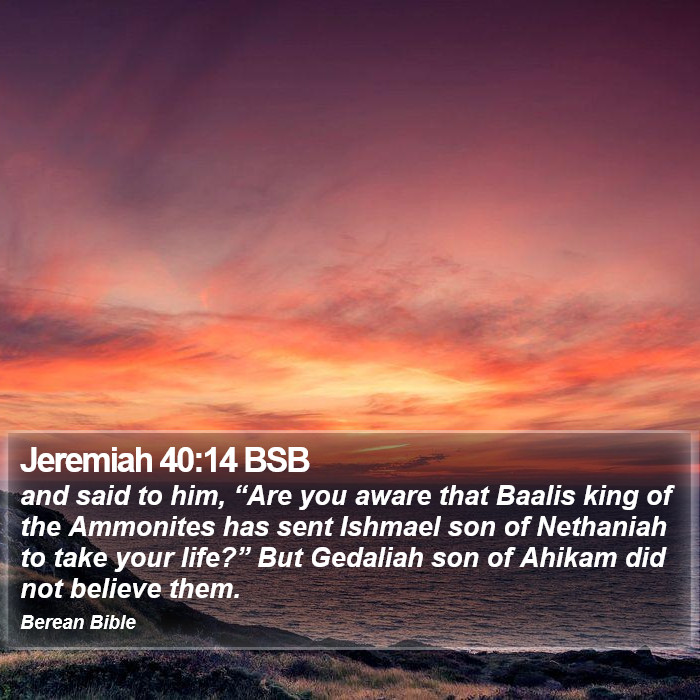 Jeremiah 40:14 BSB Bible Study