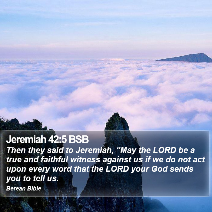 Jeremiah 42:5 BSB Bible Study