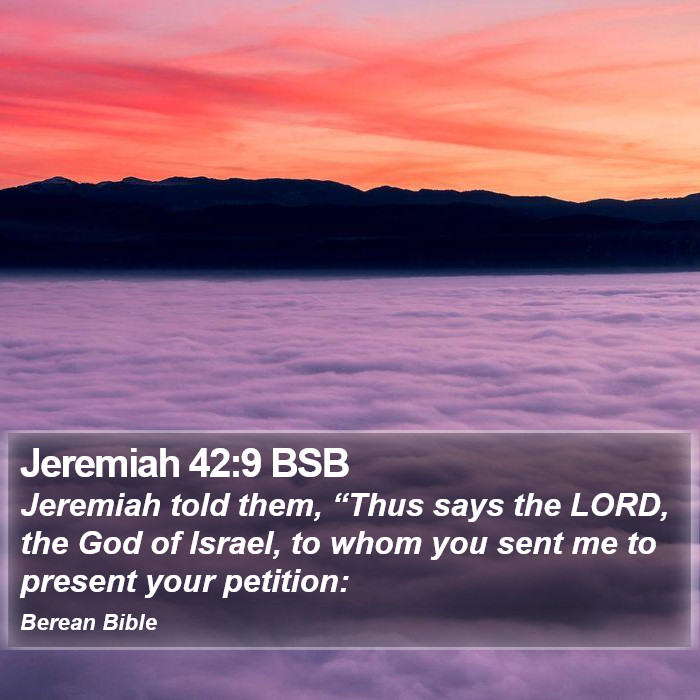 Jeremiah 42:9 BSB Bible Study