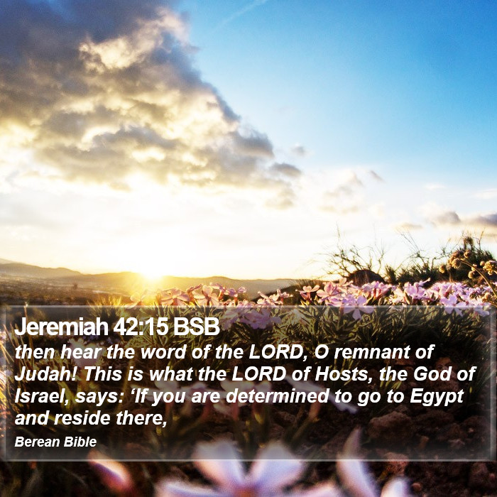 Jeremiah 42:15 BSB Bible Study