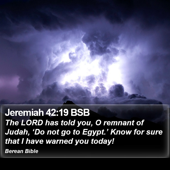 Jeremiah 42:19 BSB Bible Study