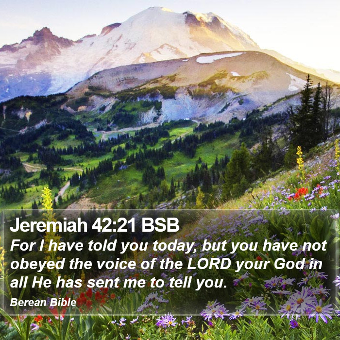 Jeremiah 42:21 BSB Bible Study