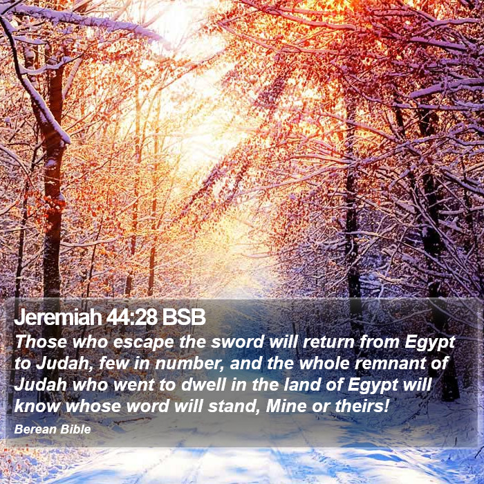 Jeremiah 44:28 BSB Bible Study