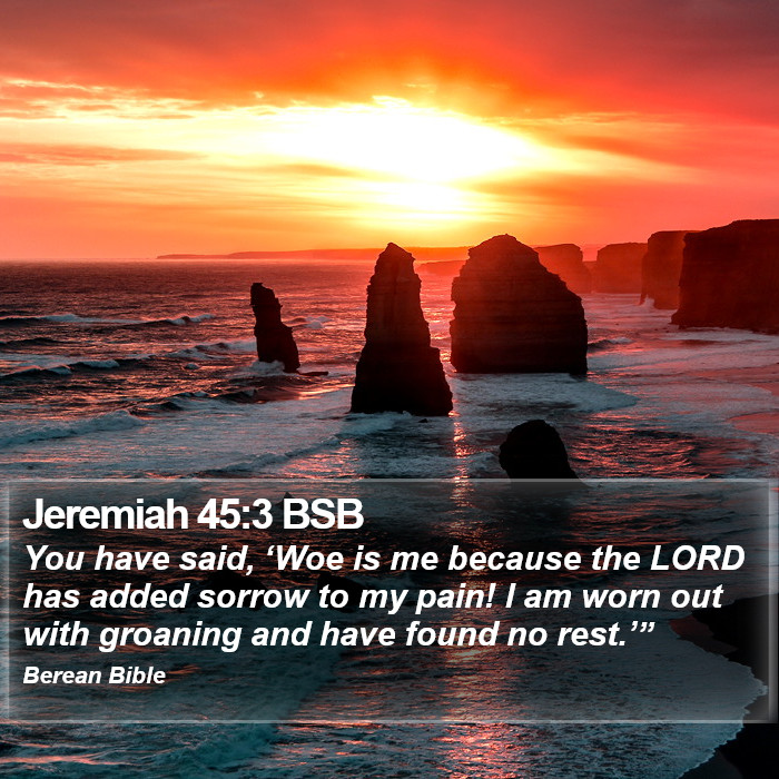 Jeremiah 45:3 BSB Bible Study