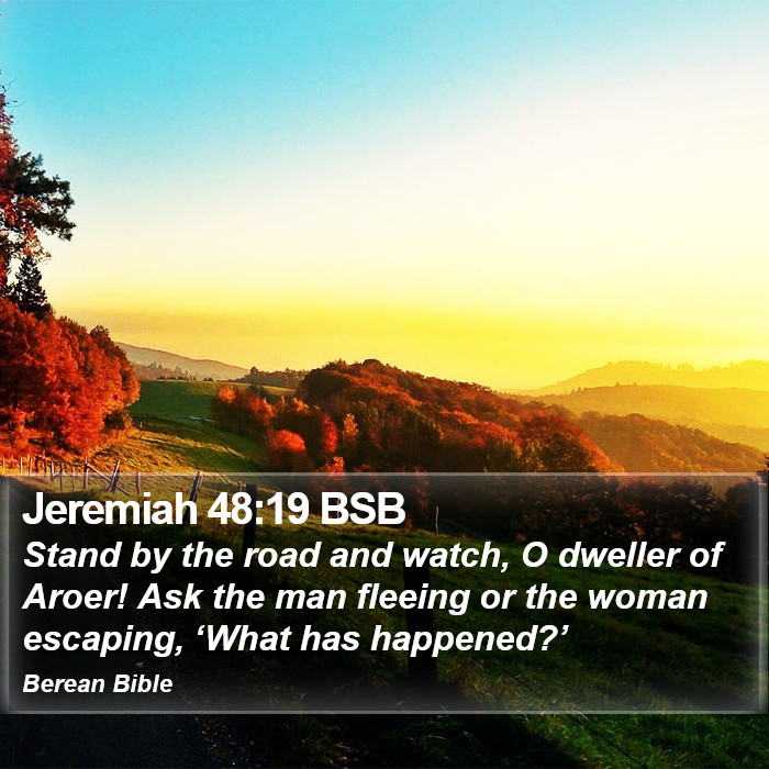 Jeremiah 48:19 BSB Bible Study