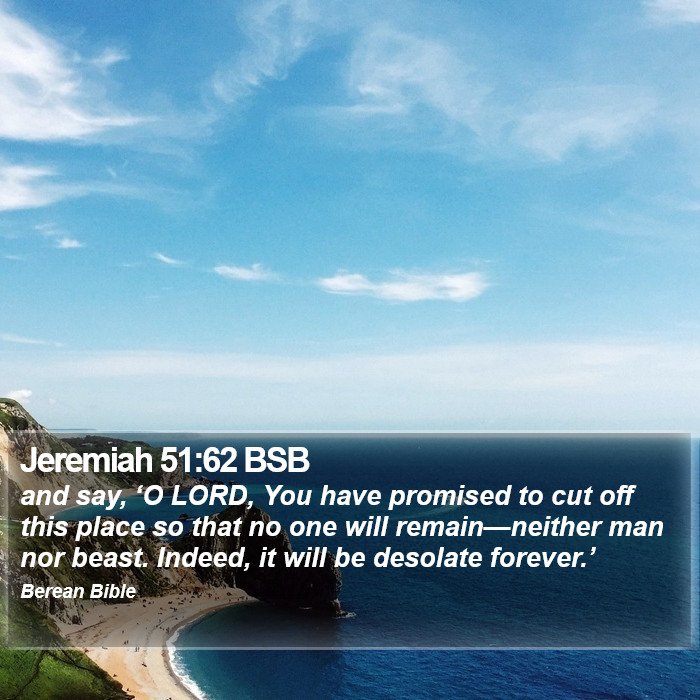 Jeremiah 51:62 BSB Bible Study