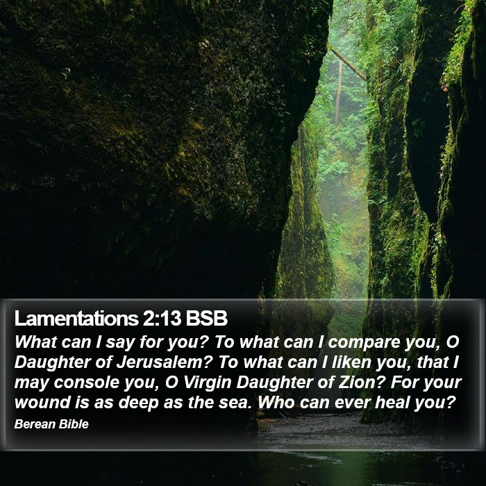 Lamentations 2:13 BSB Bible Study