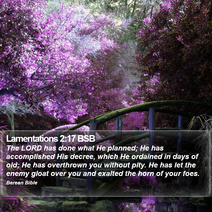 Lamentations 2:17 BSB Bible Study