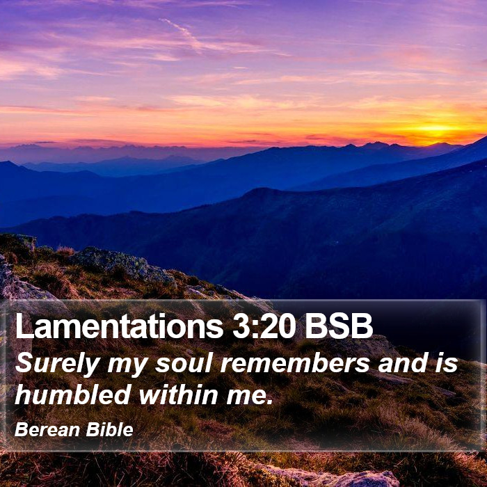 Lamentations 3:20 BSB Bible Study