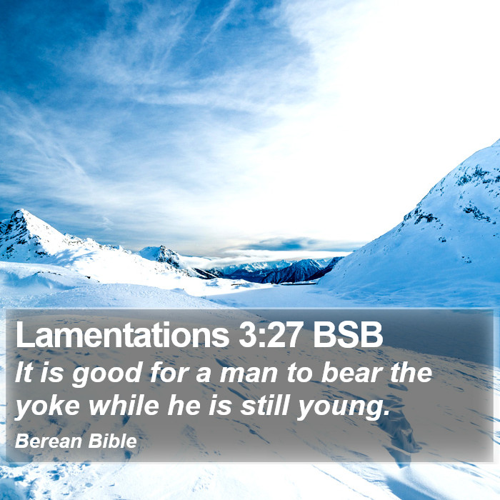 Lamentations 3:27 BSB Bible Study