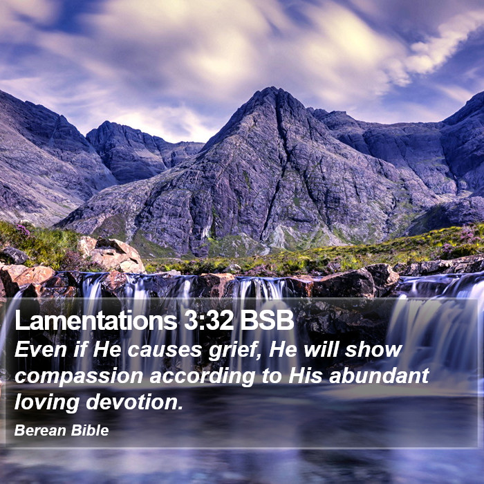 Lamentations 3:32 BSB Bible Study