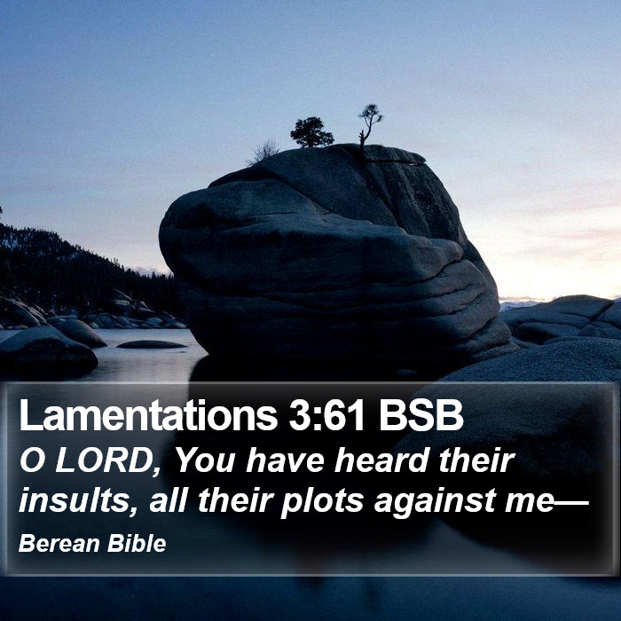 Lamentations 3:61 BSB Bible Study