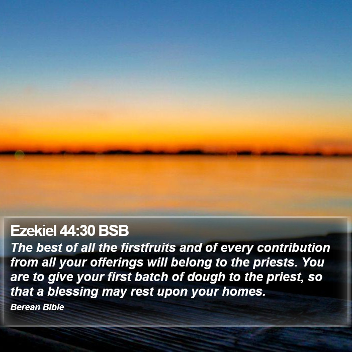 Ezekiel 44:30 BSB Bible Study