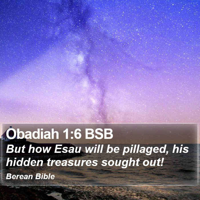 Obadiah 1:6 BSB Bible Study