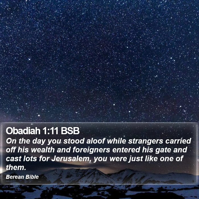 Obadiah 1:11 BSB Bible Study