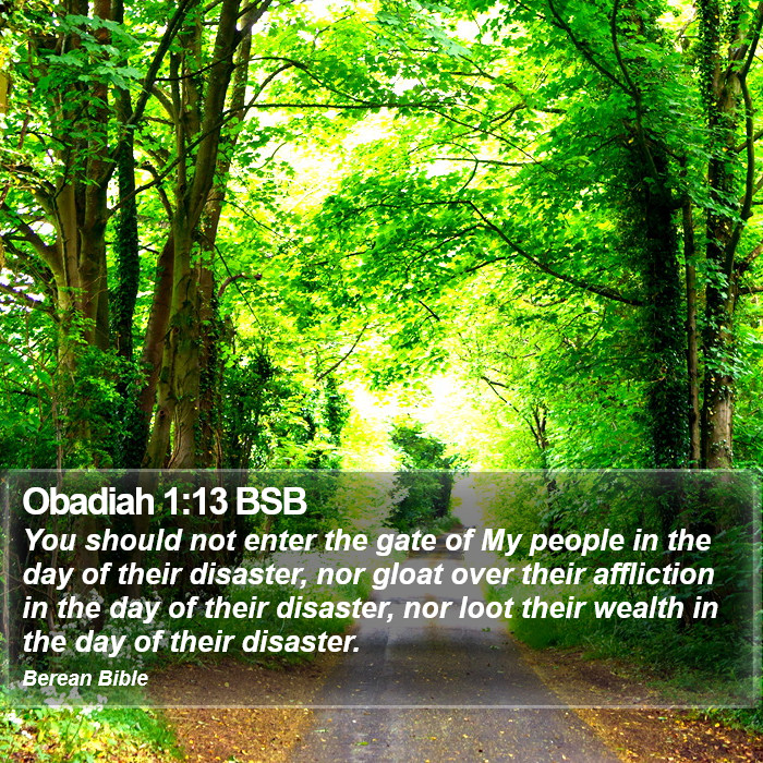 Obadiah 1:13 BSB Bible Study