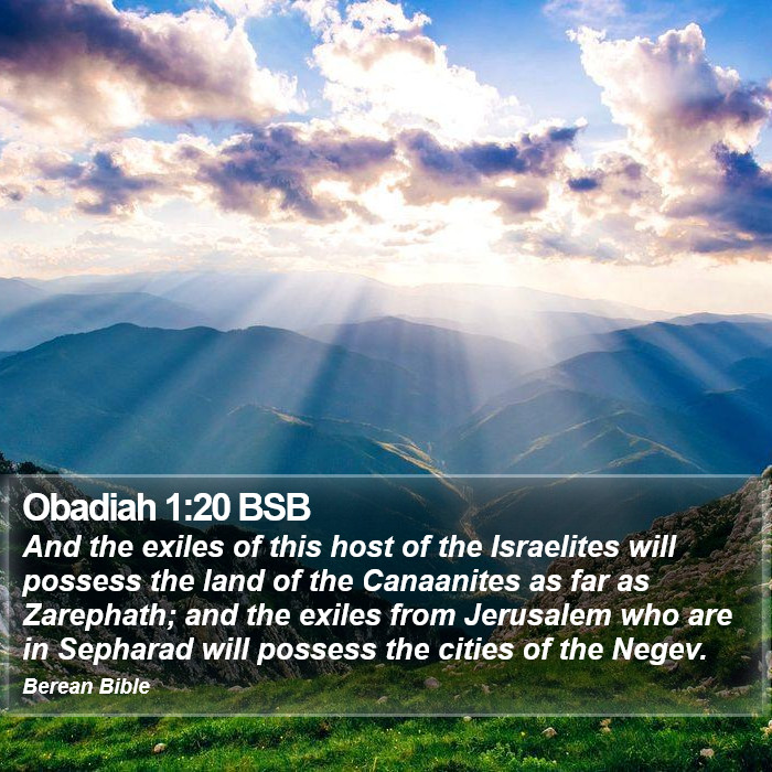 Obadiah 1:20 BSB Bible Study