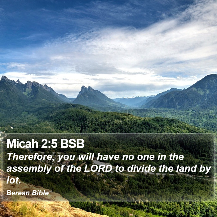 Micah 2:5 BSB Bible Study