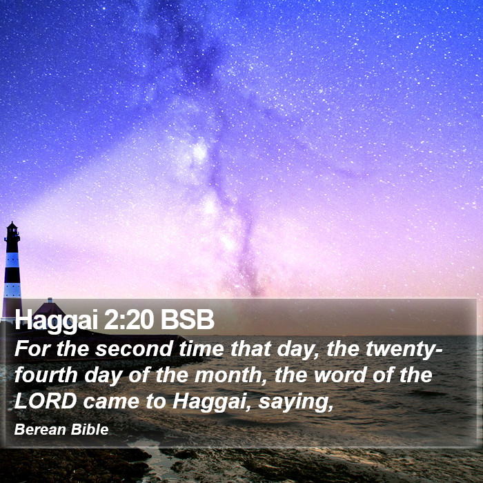 Haggai 2:20 BSB Bible Study