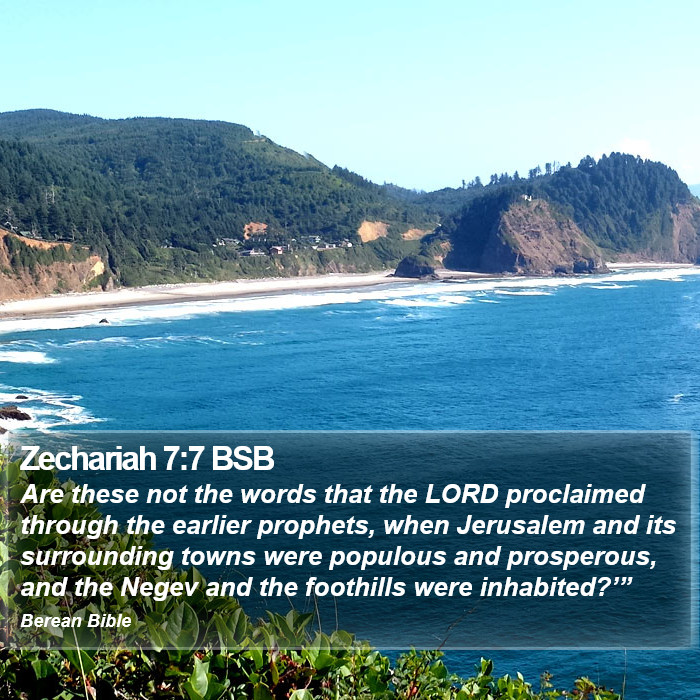 Zechariah 7:7 BSB Bible Study