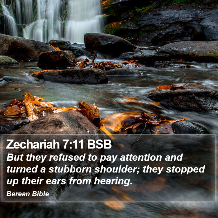 Zechariah 7:11 BSB Bible Study