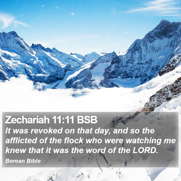 Zechariah 11:11 BSB Bible Study