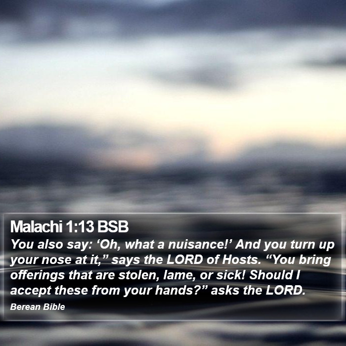 Malachi 1:13 BSB Bible Study