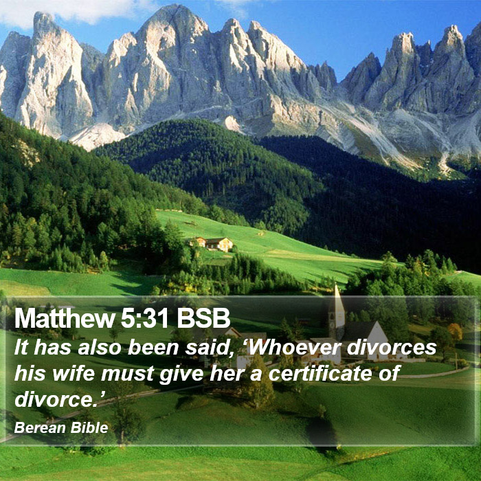 Matthew 5:31 BSB Bible Study