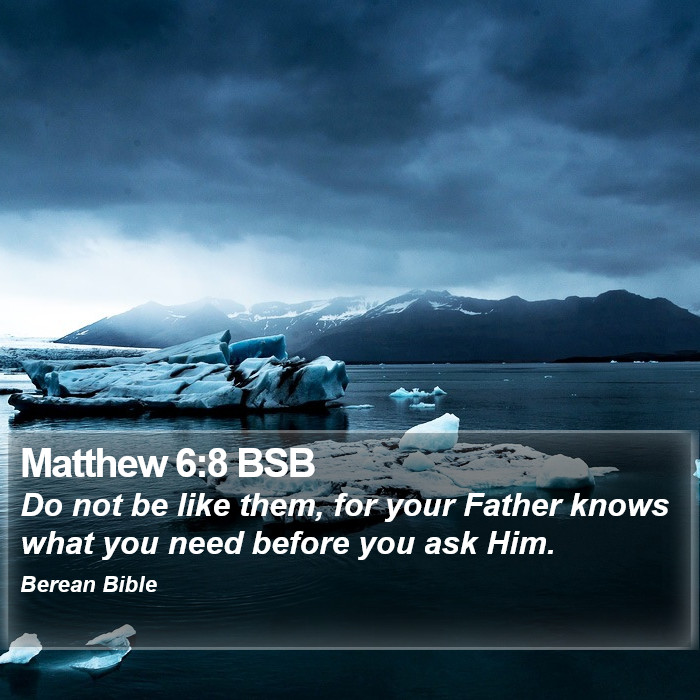 Matthew 6:8 BSB Bible Study