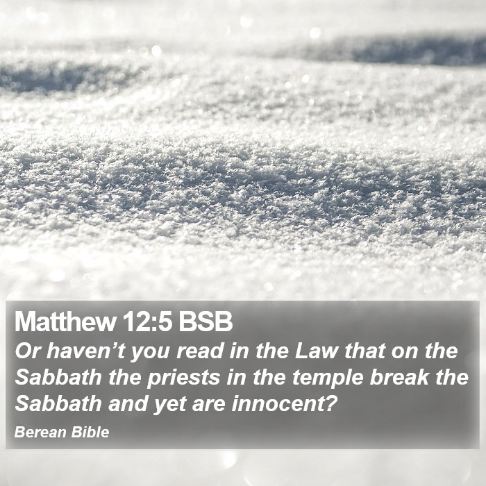 Matthew 12:5 BSB Bible Study