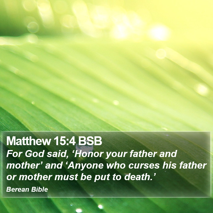 Matthew 15:4 BSB Bible Study