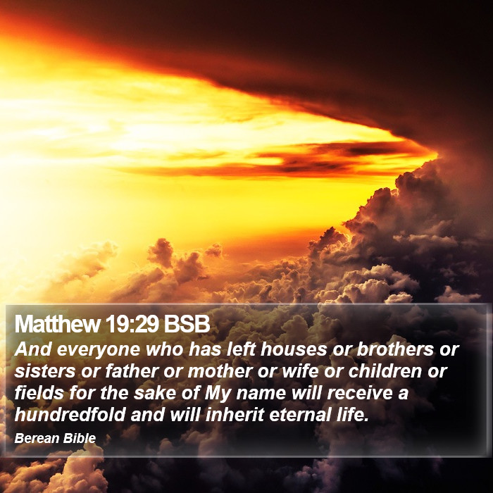 Matthew 19:29 BSB Bible Study