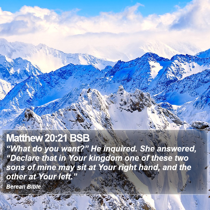 Matthew 20:21 BSB Bible Study