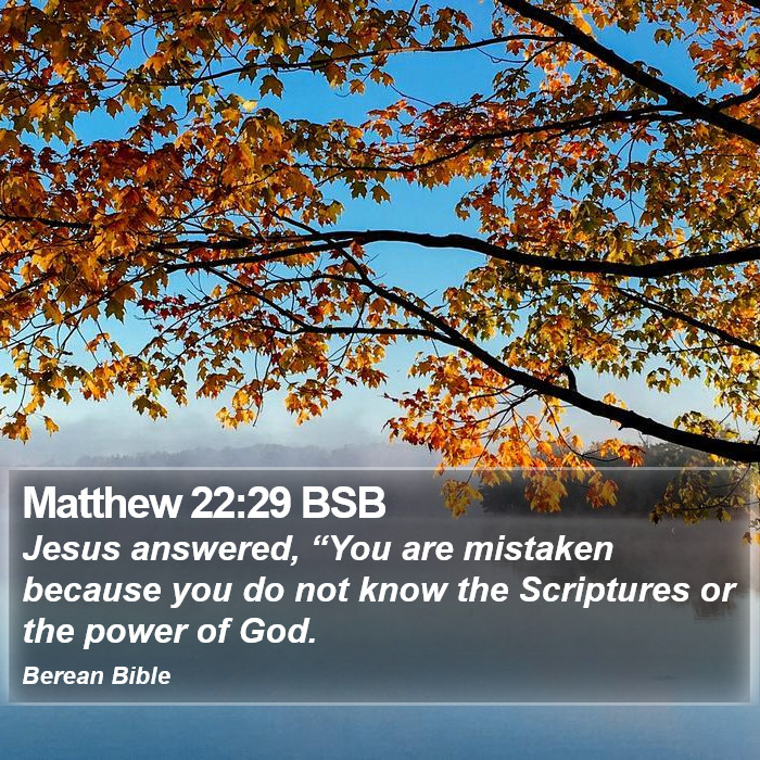 Matthew 22:29 BSB Bible Study