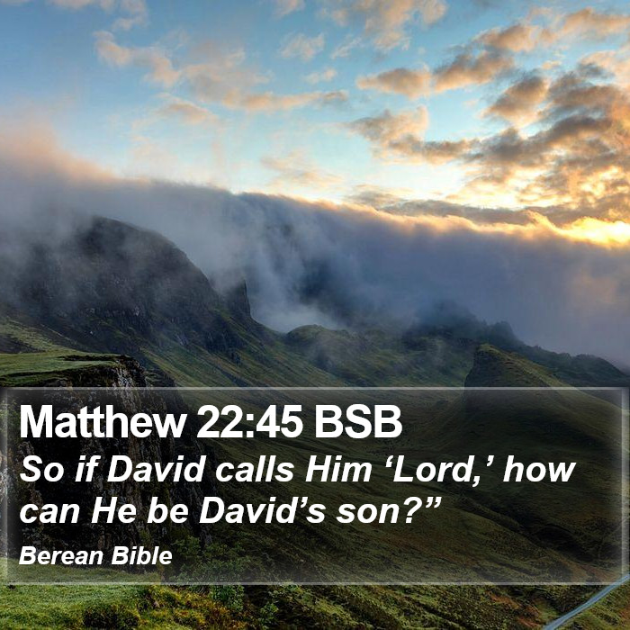 Matthew 22:45 BSB Bible Study